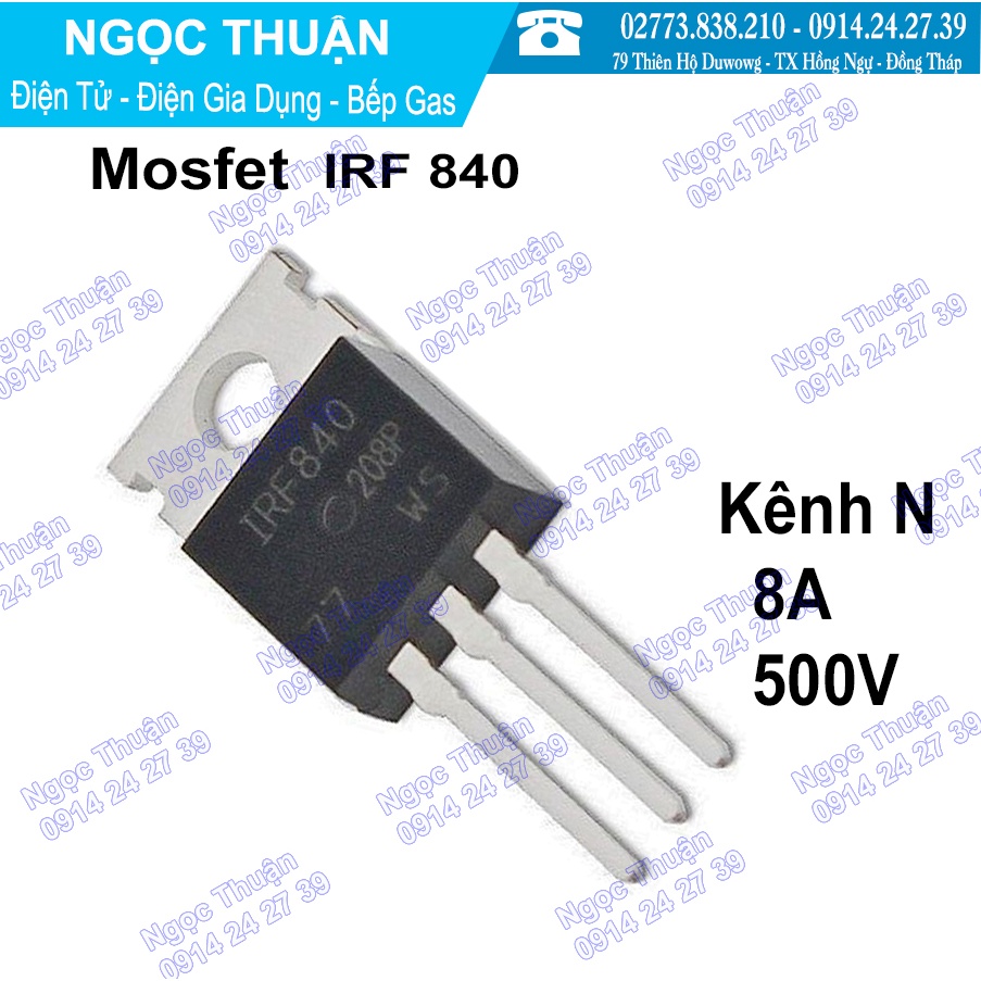 Mosfet IRF840 KÊNH N  8A 500V