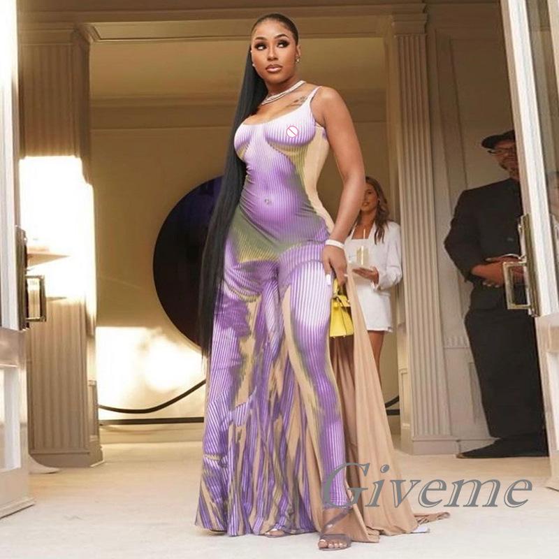 Đầm Body Sát Nách Cổ Chữ U In Họa Tiết 3D Thời Trang Mùa Hè Cho Nữ