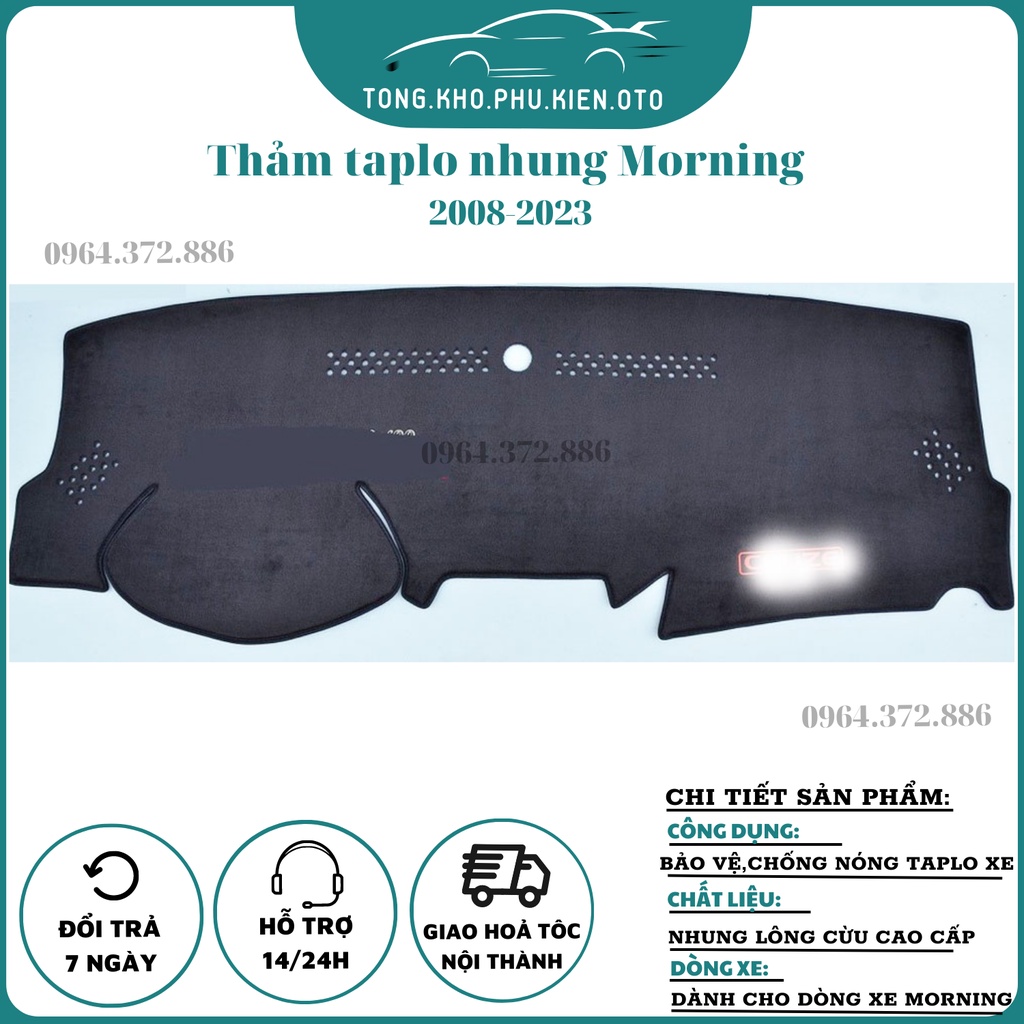 THẢM TAPLO LÔNG CỪU KIA MORNING 2008-2023- có chống trượt