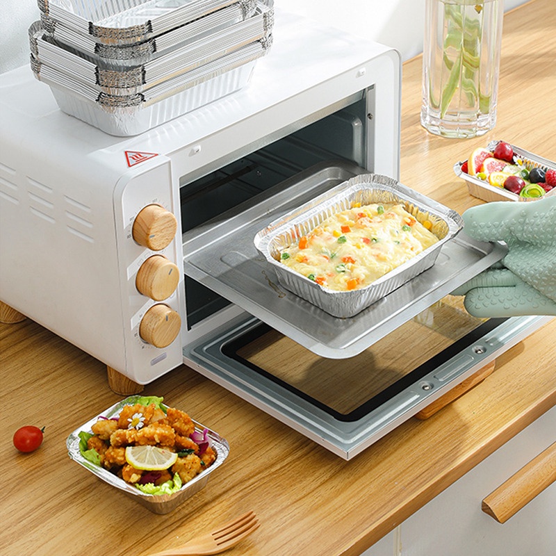 Set 10 Tấm Lót Lá Nhôm Chống Dính Dùng Một Lần Hình Vuông Cho Nồi Hấp Không Dầu