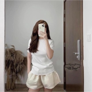 Set 3 áo len tăm cộc tay chất đẹp túi bozip (ảnh thật)