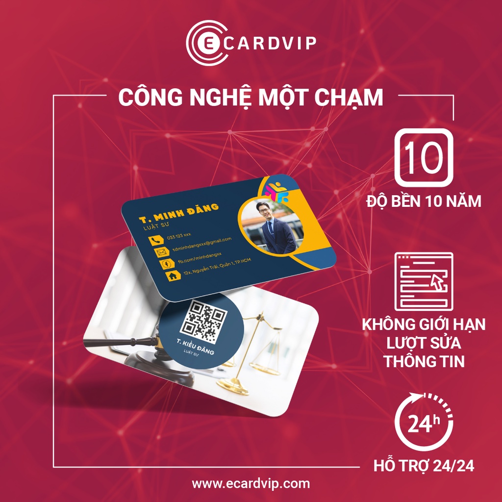 Card visit điện tử cho Luật Sư, thẻ cá nhân thông minh, danh thiếp điện tử thông minh