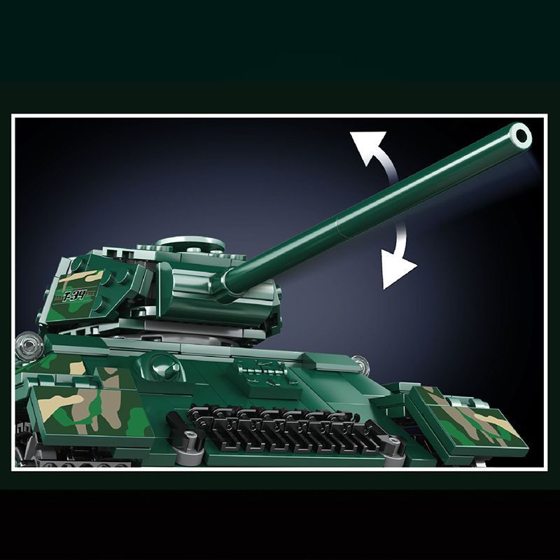 Đồ Chơi giáo dục Lắp ráp mô hình Xe Tăng T34 Có Điều Khiển Từ Xa - no.20015