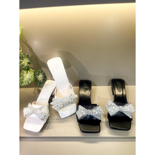 Dép nơ sang chảnh gót vuông 3p bigsize 35-43