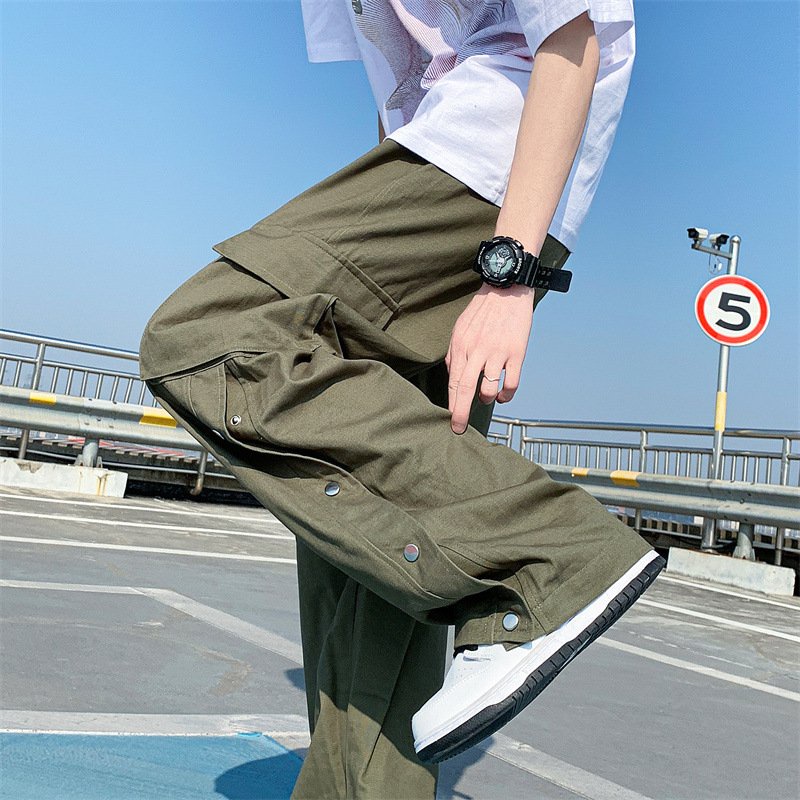 Quần cargo pants nam ống rộng, quần kaki túi hộp hiphop ống rộng suông dài trơn thời trang cho nam Zinti QD43