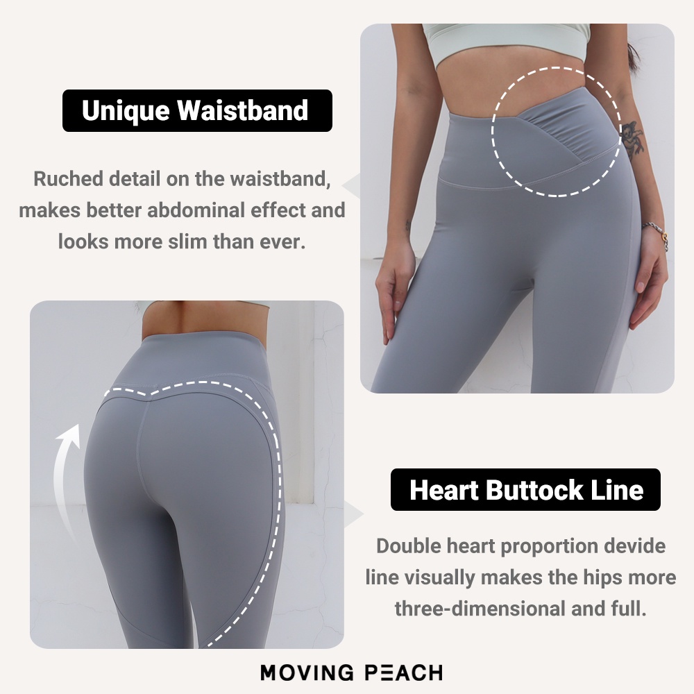 MOVING PEACH Quần Legging Thể Thao Lưng Cao Tập Yoga Cho Nữ CLZ