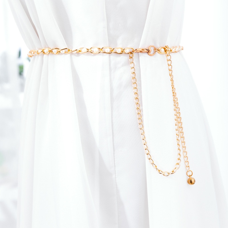 Thắt Lưng Đính Ngọc Trai Phong Cách Hàn Quốc Dễ Phối Đồ Dành Cho Nữ