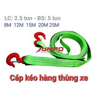 Cáp kéo cứu hộ ô tô 2 móc 5 tấn 4m,5m,6m,8m