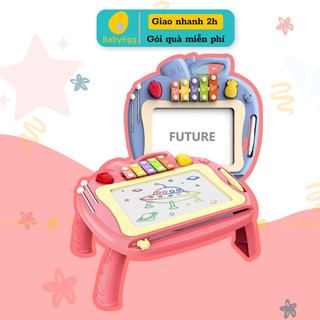 Bảng tự xoá nam châm kèm đàn gõ có chân bàn cho bé kích thước lớn phù hợp chiều cao của bé đồ chơi trẻ em bé trai gái 3