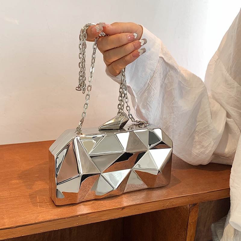 Ielgy Túi Đeo Chéo Vai Hình Thoi Lấp Lánh Cá Tính Thời Trang Cho Nữ