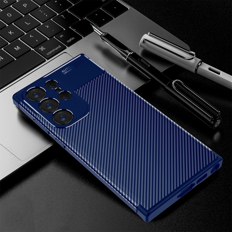 Ốp Điện Thoại Sợi Carbon Nhám Cho Samsung Galaxy S22 Ultra S21 S20 Plus Note20 S23 + S23 Ultra