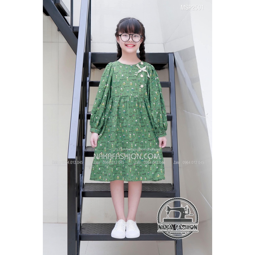 Váy Bèo Ngực Phối Ren Bé Gái - MSP 2501