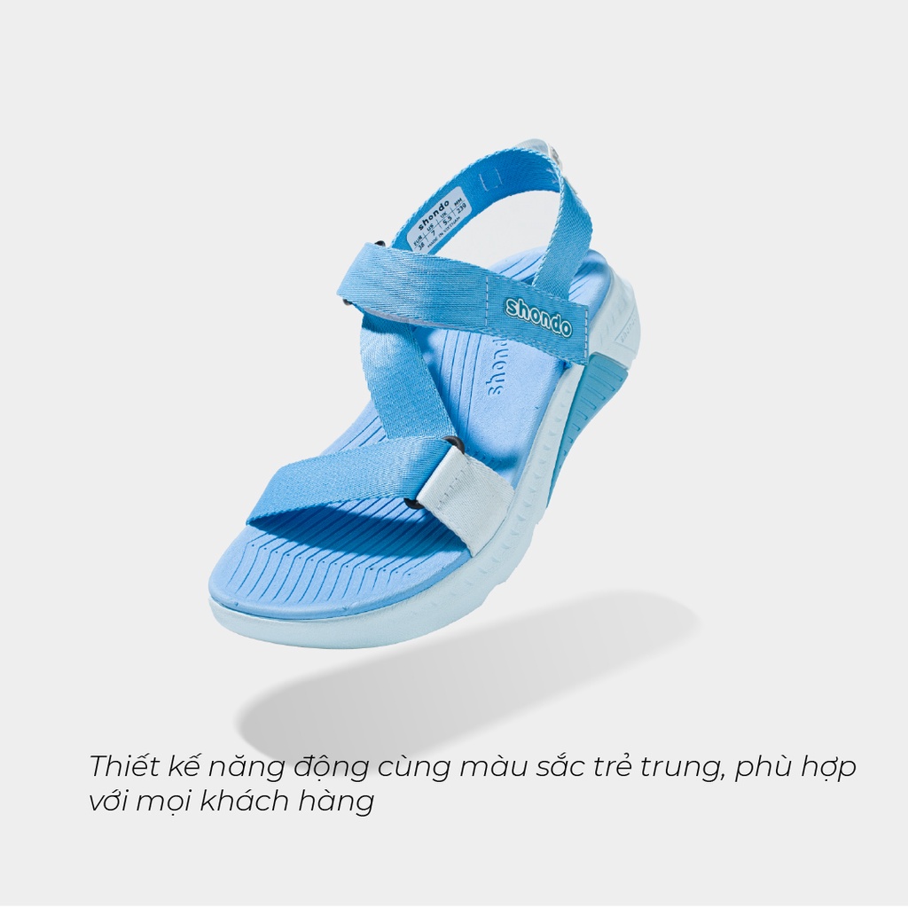 Giày Sandals Nam Nữ Shondo F7 Racing Xanh Dương Xanh Da Trời F7R3033