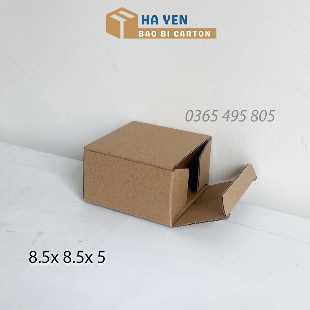 8,5 x 8,5 x 5 cm - Combo 50 hộp Carton nắp gài 8,5x8,5x5 cm
