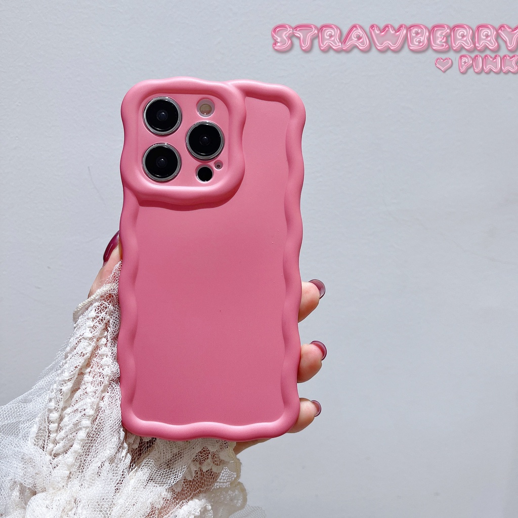 Ốp Điện Thoại IMD Khung Lượn Sóng Màu Macaron Cho iPhone 14promax 14Pro 13Promax 12Promax