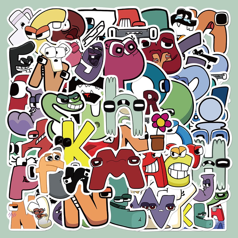 (104 pcs+2 hộp)Alphabet Lore Stickers Cartoon Sticker-Waterproof Baby Educational Gift-Graffiti Luggage Suitcase Decor