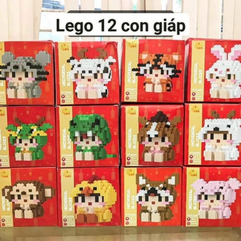 Bộ đồ chơi xếp hình lego 12 con giáp mini mô hình lắp ráp 3d cực kỳ dễ - ảnh sản phẩm 3
