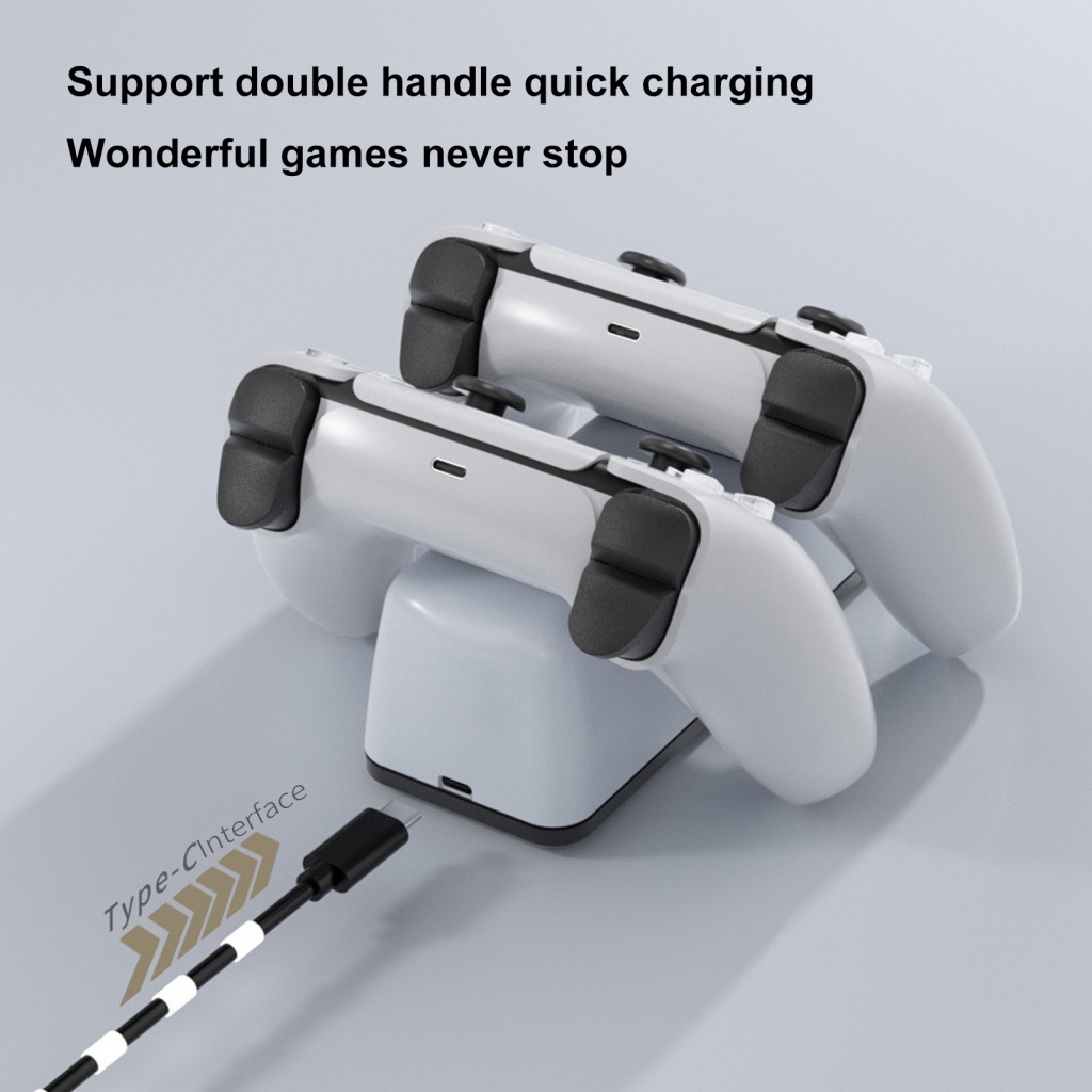 Đế Sạc Nhanh Type-C Bằng Kim Loại Có Đèn LED Cho Tay Cầm Chơi Game PS5