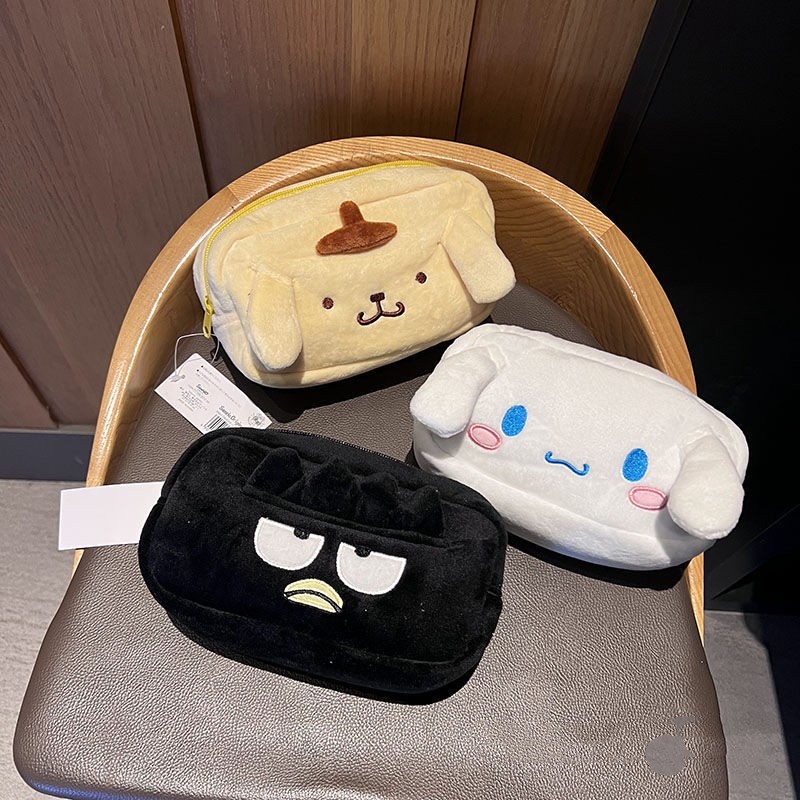 Túi Đựng Bút Chì / Đồ Trang Điểm Sức Chứa Lớn Họa Tiết Hoạt Hình My Melody / Cinnamoroll Sanrioed Màu Trắng Dễ Thương