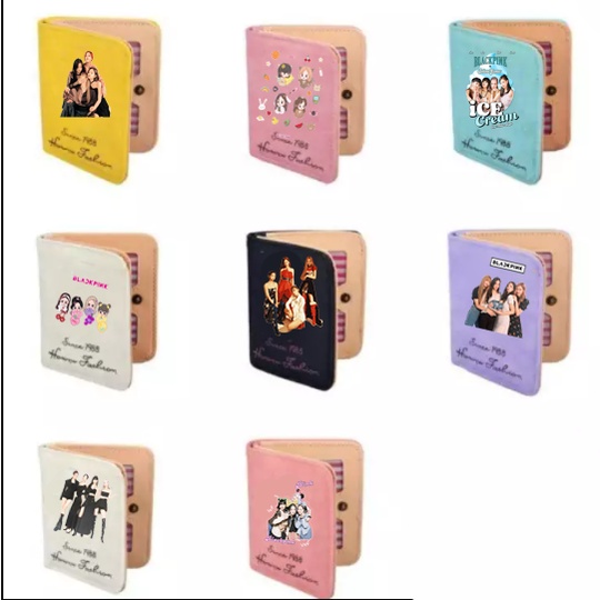 Ví blackpink jennie lisa rose jisoo da lộn dạng ngắn VLNI32a bóp cầm tay