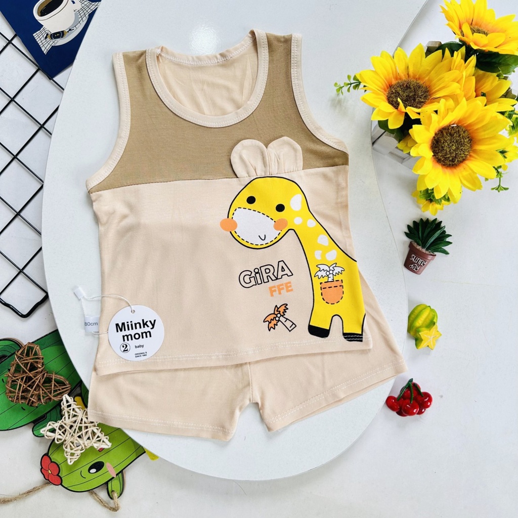 Bộ Ba Lỗ Bé Trai, Bé Gái Thun Lanh In Hình Đáng Yêu Từ Sơ Sinh đến 14kg - JKIDS