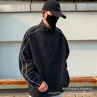 Áo khoác dù phối sọc Ulzzang form rộng