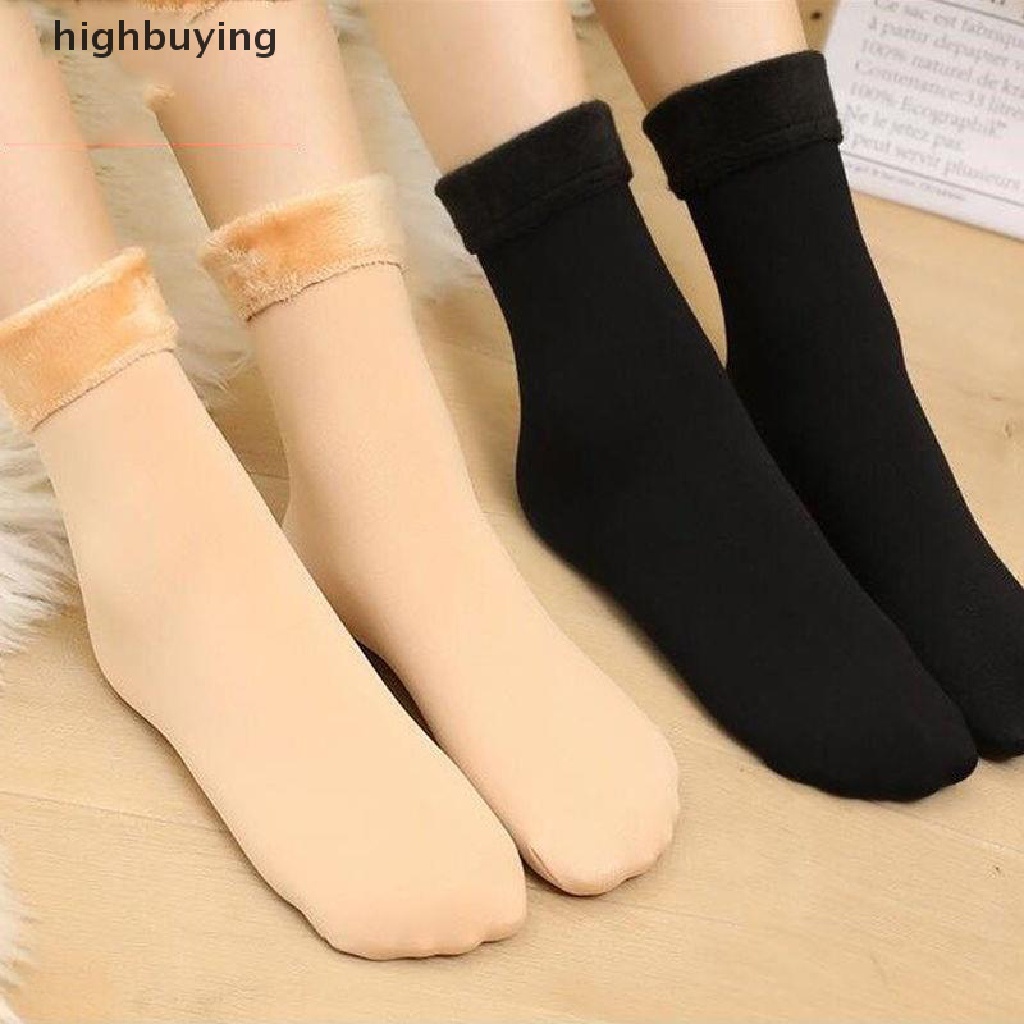 1 Cặp Vớ Len Cashmere Mềm Giữ Ấm Mùa Đông Màu Trơn Dành Cho Nữ