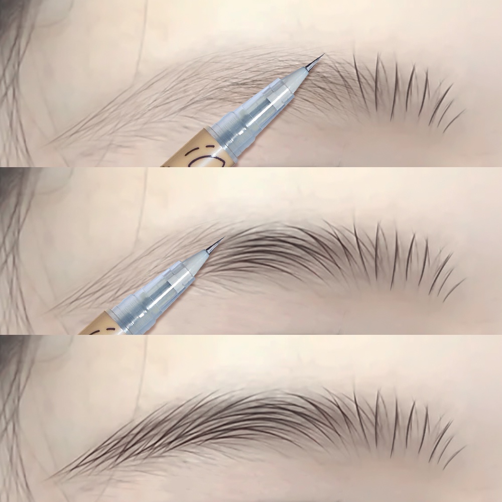 Bút Kẻ Lông Mày KAXIER 2 Trong 1 0.01 Siêu Mỏng Mịn Màng Sắc Tố Cao