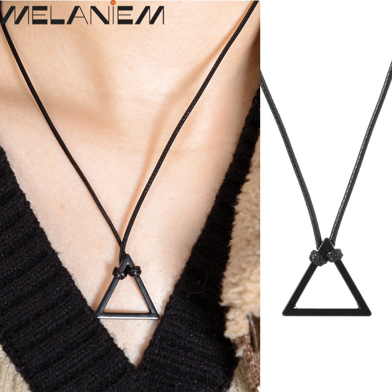 Vòng Cổ Mặt Tam Giác Bằng Kim Loại Đơn Giản Sáng Tạo Phong Cách Hip Hop Cho Nam Và Nữ