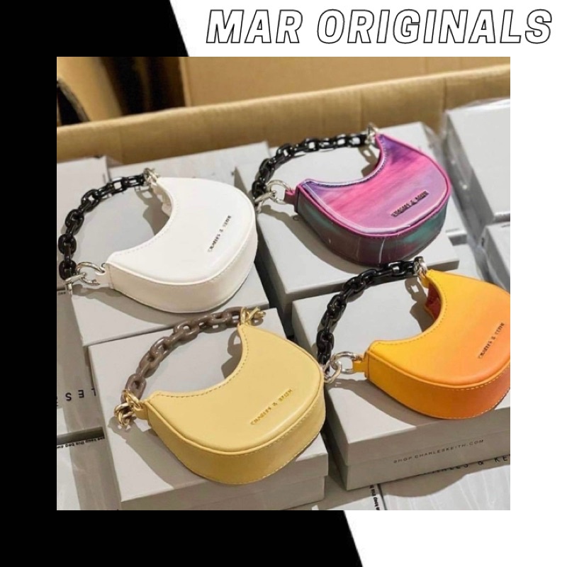 Túi xách nữ mini Charles and Keith bán nguyệt xách tay, đeo chéo full box size 11cm CK6-80701222 MAR ORIGINALS STORE