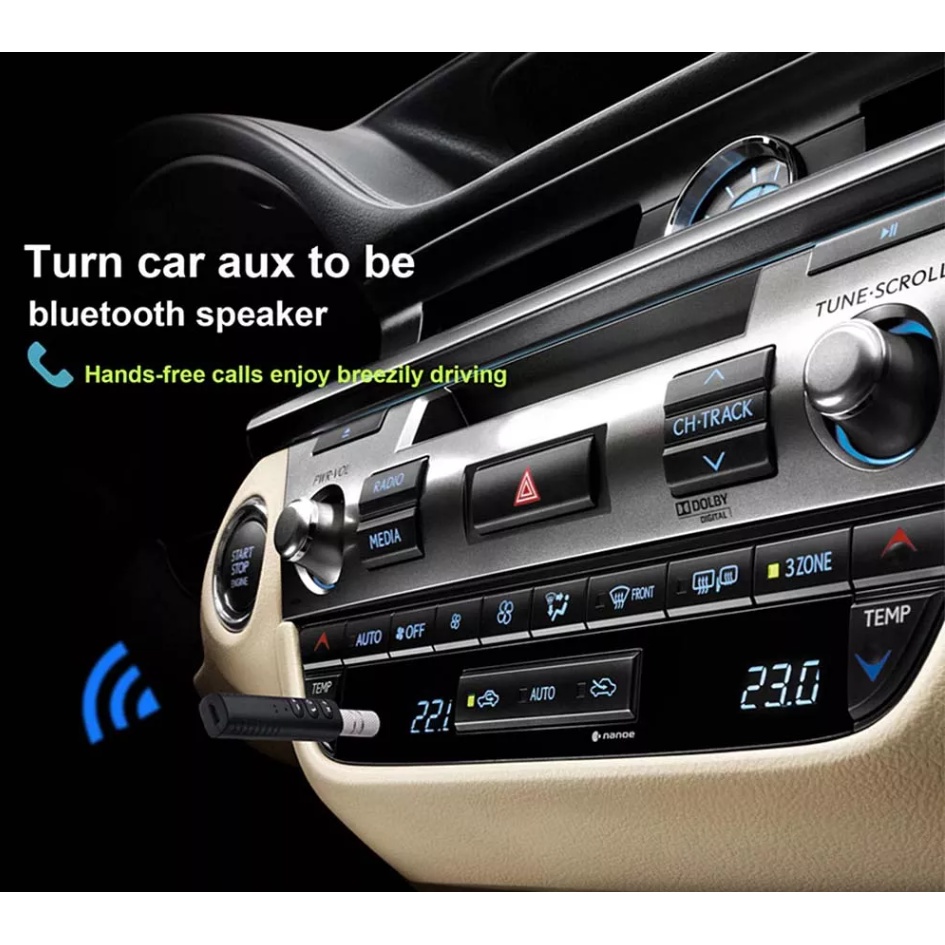 Bộ thu tín hiệu âm thanh không dây kết nối Bluetooth 3.5mm AUX cho xe hơi