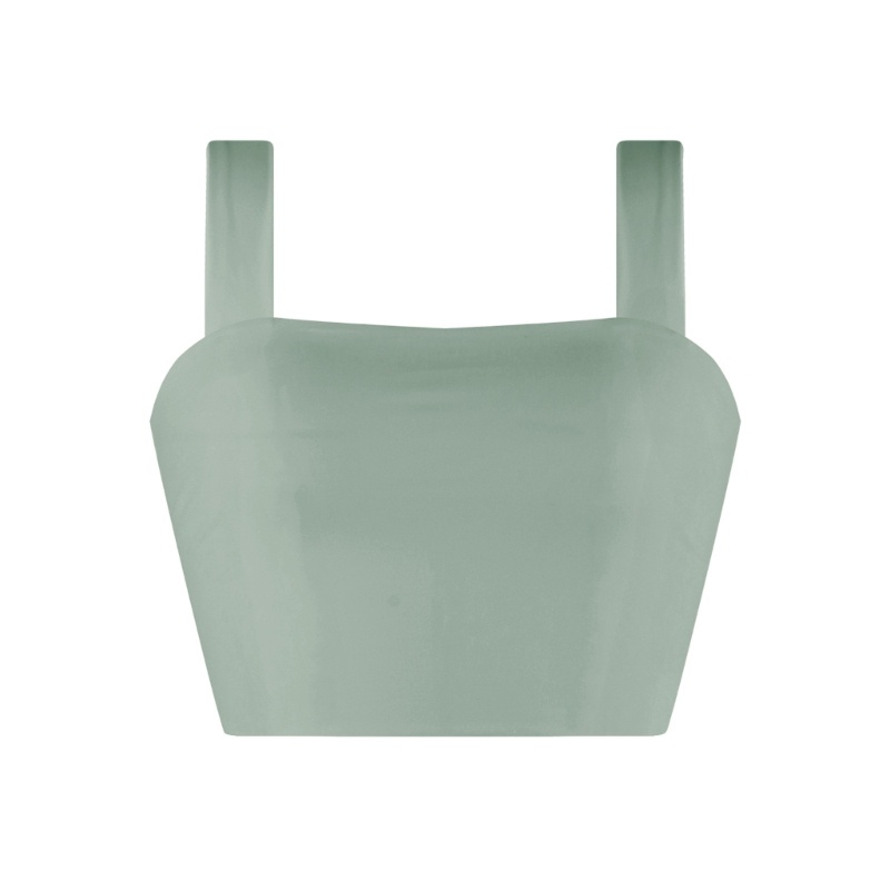 Áo Croptop Sát Nách Cổ Vuông Không Đường May Chống Sốc Thời Trang Mùa Hè Quyến Rũ Cho Nữ