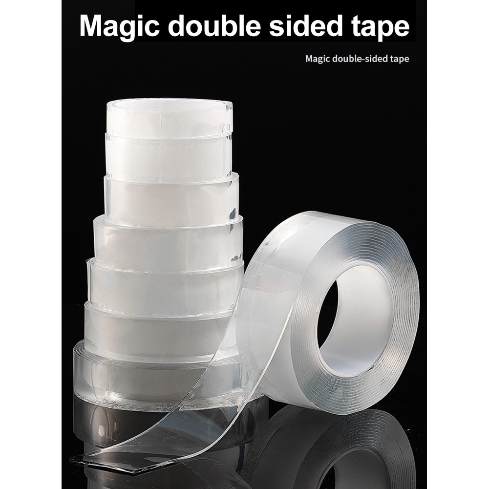 Băng Keo Nano 1/2/3/5M Băng Keo Hai Mặt Không Vết Băng Dính Trong Suốt Không Vết Tái Sử Dụng Chống Thấm Nước Có Thể Làm Sạch Livebecool