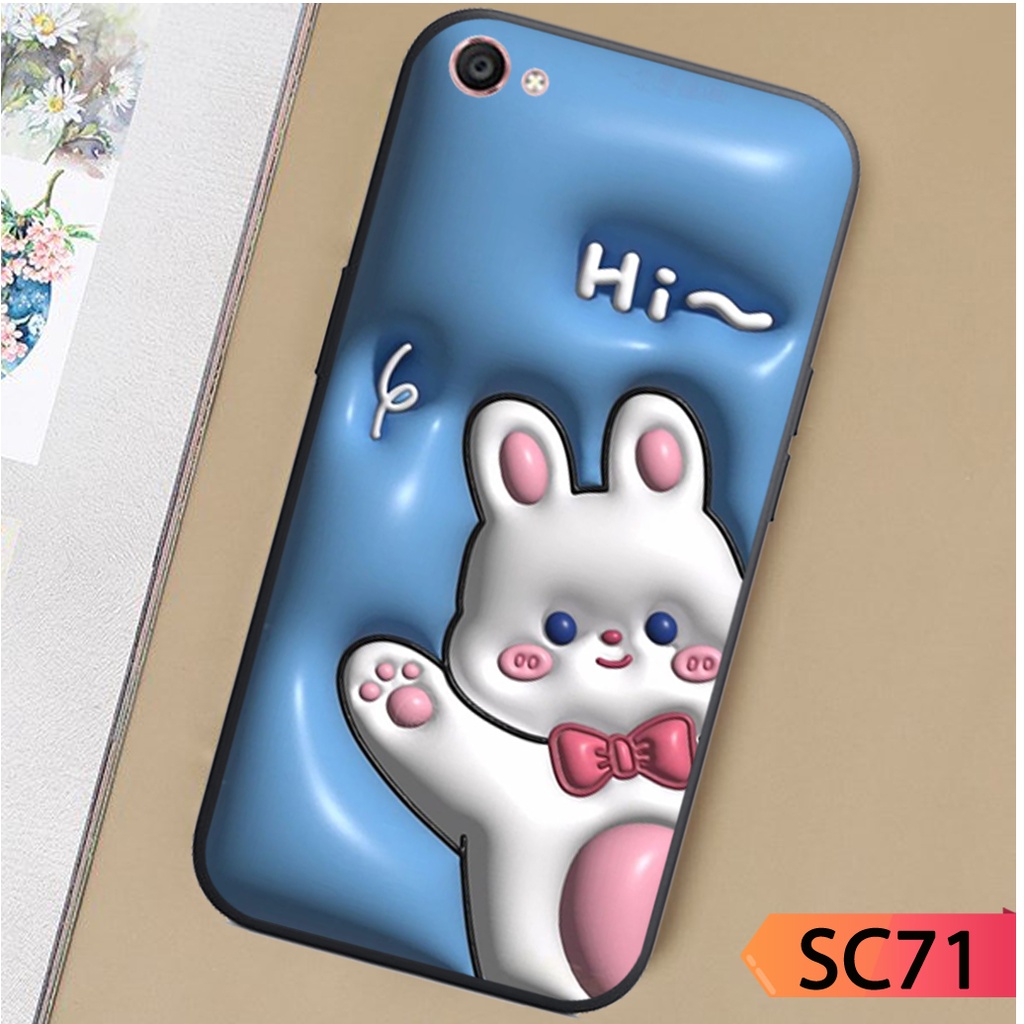 Ốp lưng điện thoại Vivo Y51 2015 / Y53 / Y55 / Y69 - in hình dễ thương , thỏ trắng cute