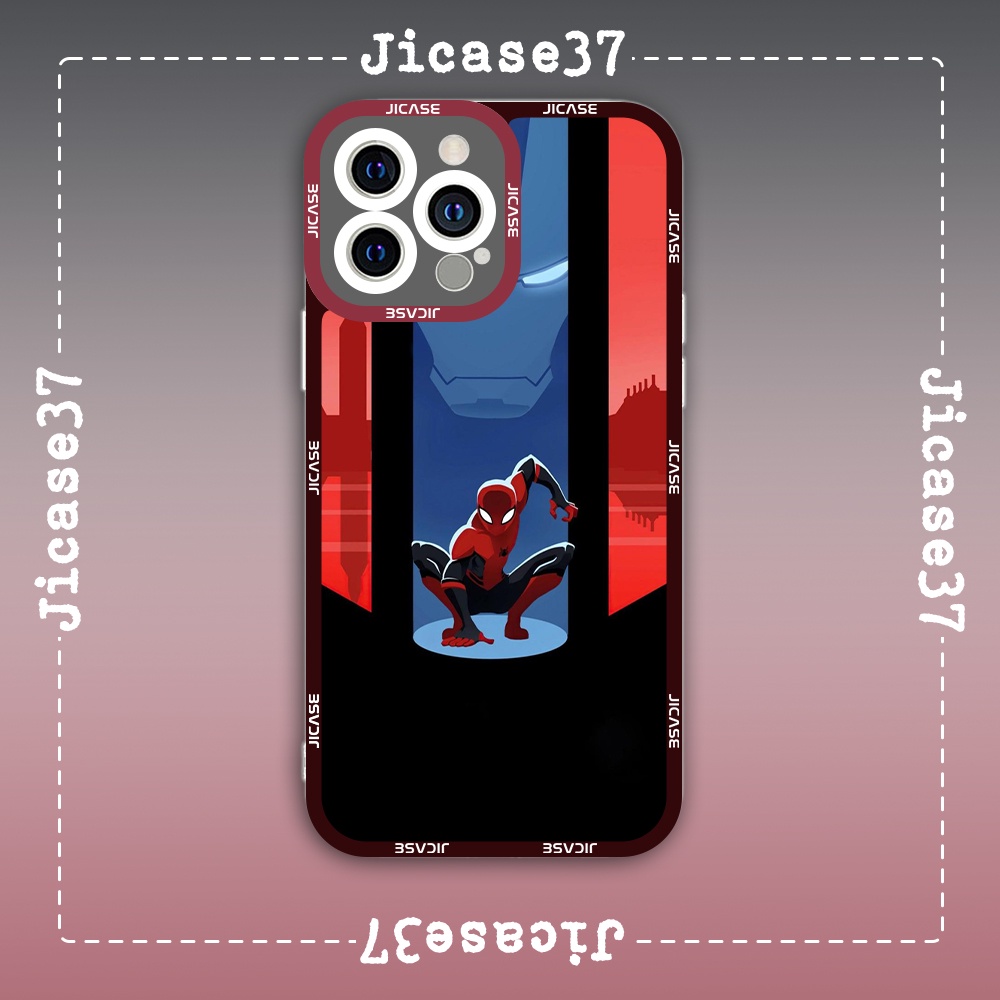 Ốp lưng iphone cạnh vuông Jicase Spider Man Người Nhện Into The Verse MCU 8plus/x/xs/11/12/pro/max/plus/promax