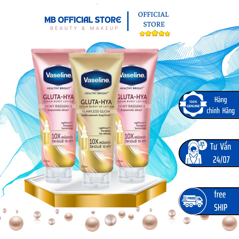 Dưỡng Thể Vaseline 10X  Serum Dưỡng Trắng Làn Da Khoẻ Mạnh 330ml