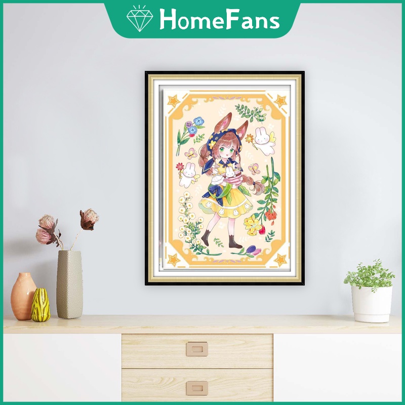 Bộ Tranh Đính Đá 5d Tự Làm 30x40cm / 40x50cm Họa Tiết Khu Vườn Mơ Mộng