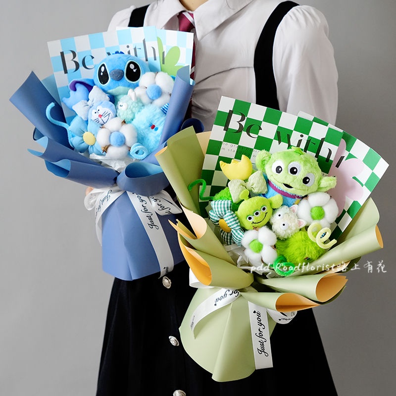 Bó Hoa Búp Bê Ba Mắt Hình Stitch Kuromi Sáng Tạo Làm Quà Tặng Sinh Nhật Cho Bạn Gái / Học Sinh