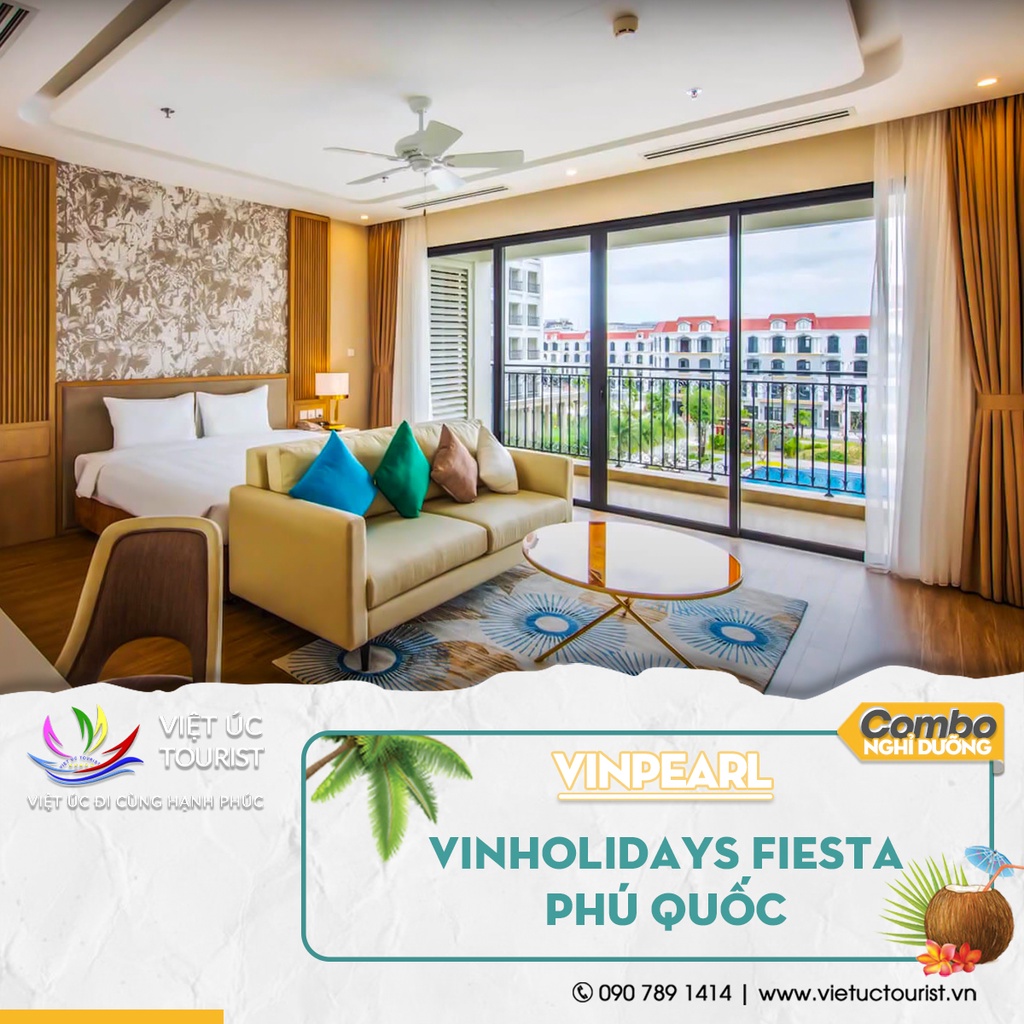 [EVOUCHER] nghỉ dưỡng 3N2Đ Vinholiday Fiesta tặng kèm tour cano 4 đảo Phú Quốc | Việt Úc Tourist