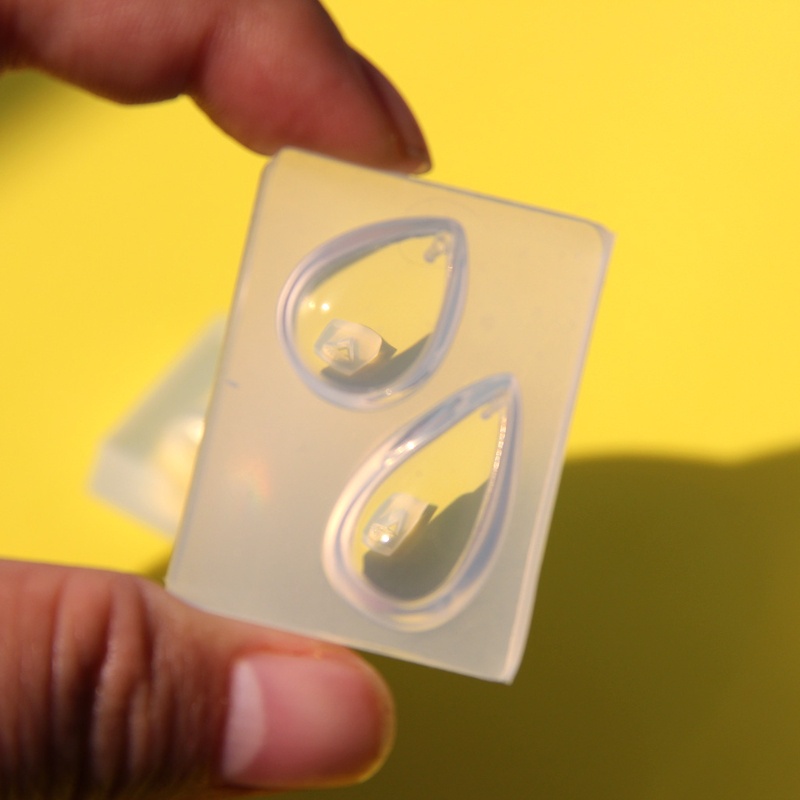 Khuôn nhựa silicon hình giọt nước làm mặt trang sức bằng resin epoxy tráng gương sáng bóng