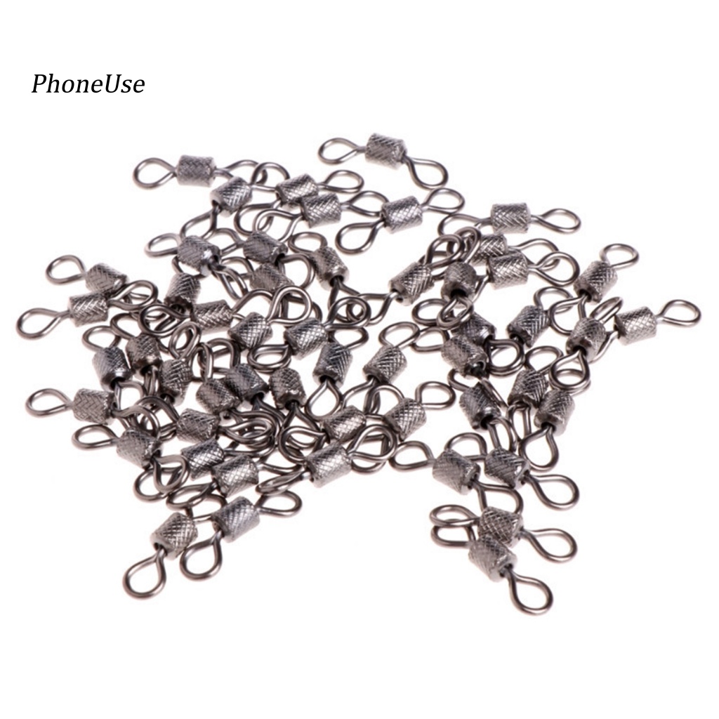 Bộ 50 Khoen Móc Câu Cá Hình Số 8 Bằng Kim Loại PU Chuyên Dụng