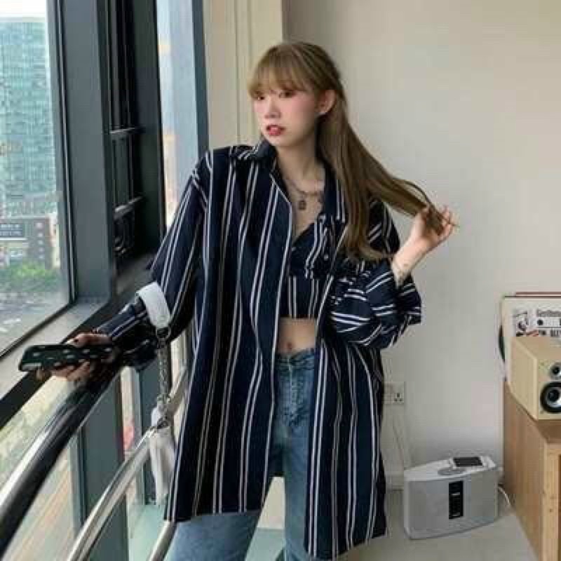 🥰 Set áo sơ mi sọc phong cách vkv alohashop91