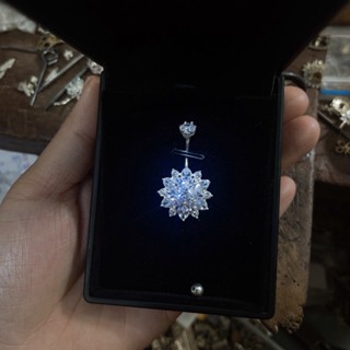  Khuyên rốn bạc bông tuyết mặt 2cm 