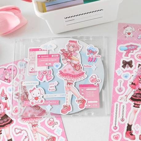 Idako Nhãn dán phim câm Barbie thiên thần loạt cô gái ngọt ngào và mát mẻ tài khoản tay domi phong cách 4 phong cách SS467