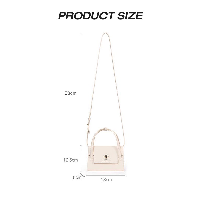 Mischa Túi Xách Đeo Vai Hình Vuông Cỡ Nhỏ Chất Liệu Da PU Phối Màu Tương Phản Thời Trang Cao Cấp