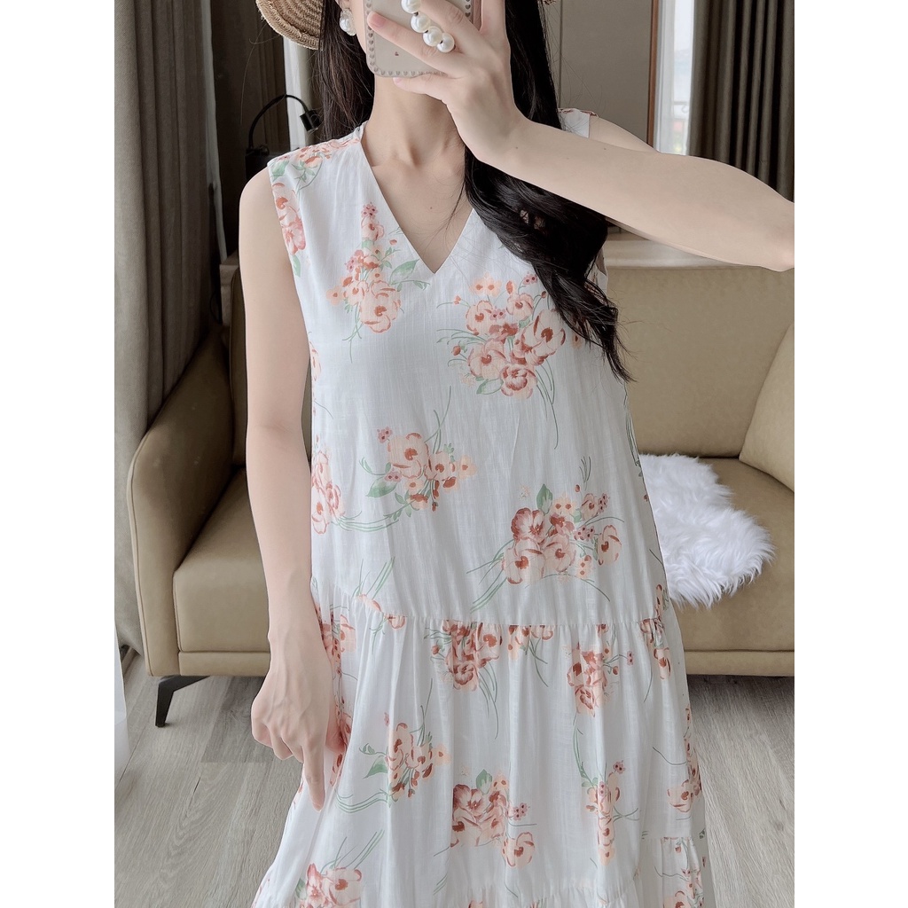 Váy Maxi Hoa Trắng TVH119 Đi Biên