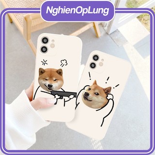 Ốp đôi iphone ốp lưng cặp đôi cún cưng hung hăng cute viền vuông bảo vệ camera Nghienoplung - li472