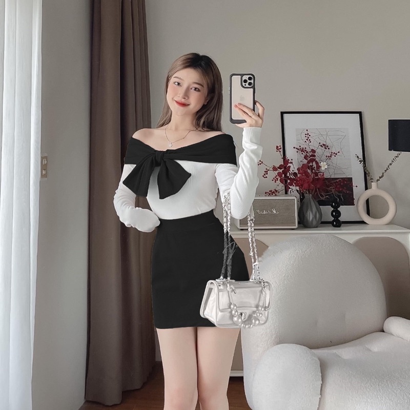 Set áo bẹt nơ + cv 2m