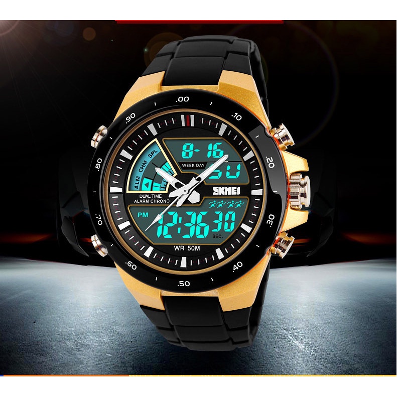 Đồng Hồ Thể Thao SKMEI 1016 Chống Thấm Nước Hiển Thị Kép Thiết Kế Tinh Tế Cho Nam