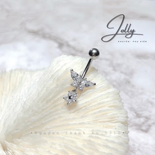 Khuyên rốn hình bướm đá hoa JOLLY bằng thép y tế